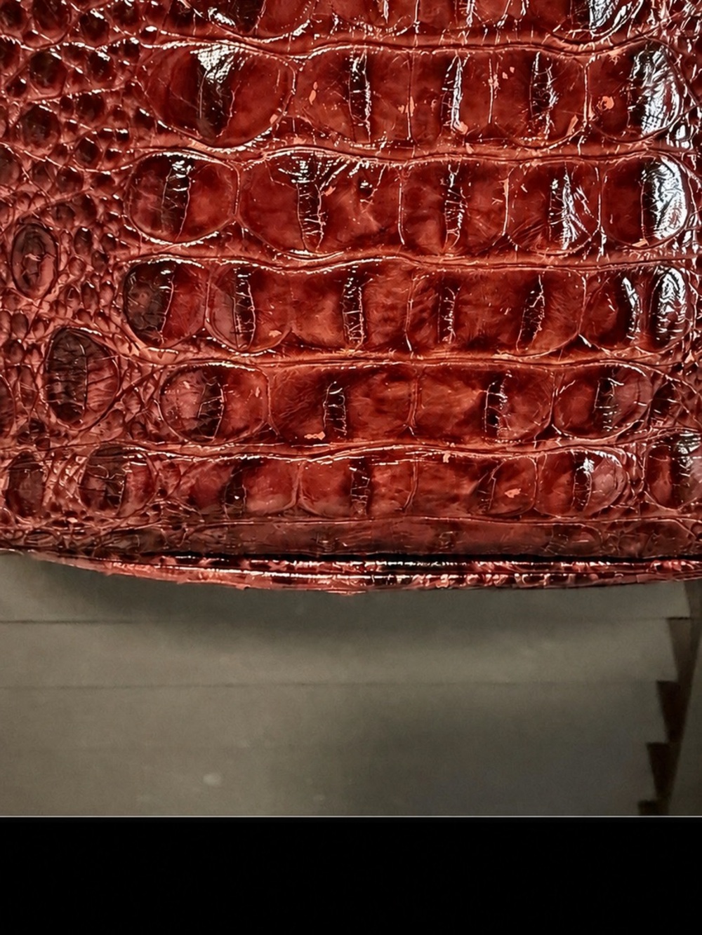 Brahmin Burgundy Croc Embossed Leather Hobo Shoulder Bag - Picture 2 of 6